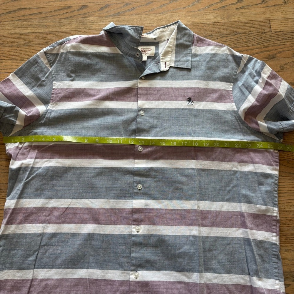 Original Penguin Mens Heritage Slim Fit Striped Short Sleeve Button Down XXL - Picture 7 of 8
